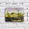 Постер - репродукция «Весенний закат на реке», 40 см х 30 см