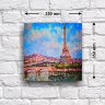 Постер - репродукция «Вид на Эйфелеву башню и Сакре-Кер в Париже», 35 см х 35 см